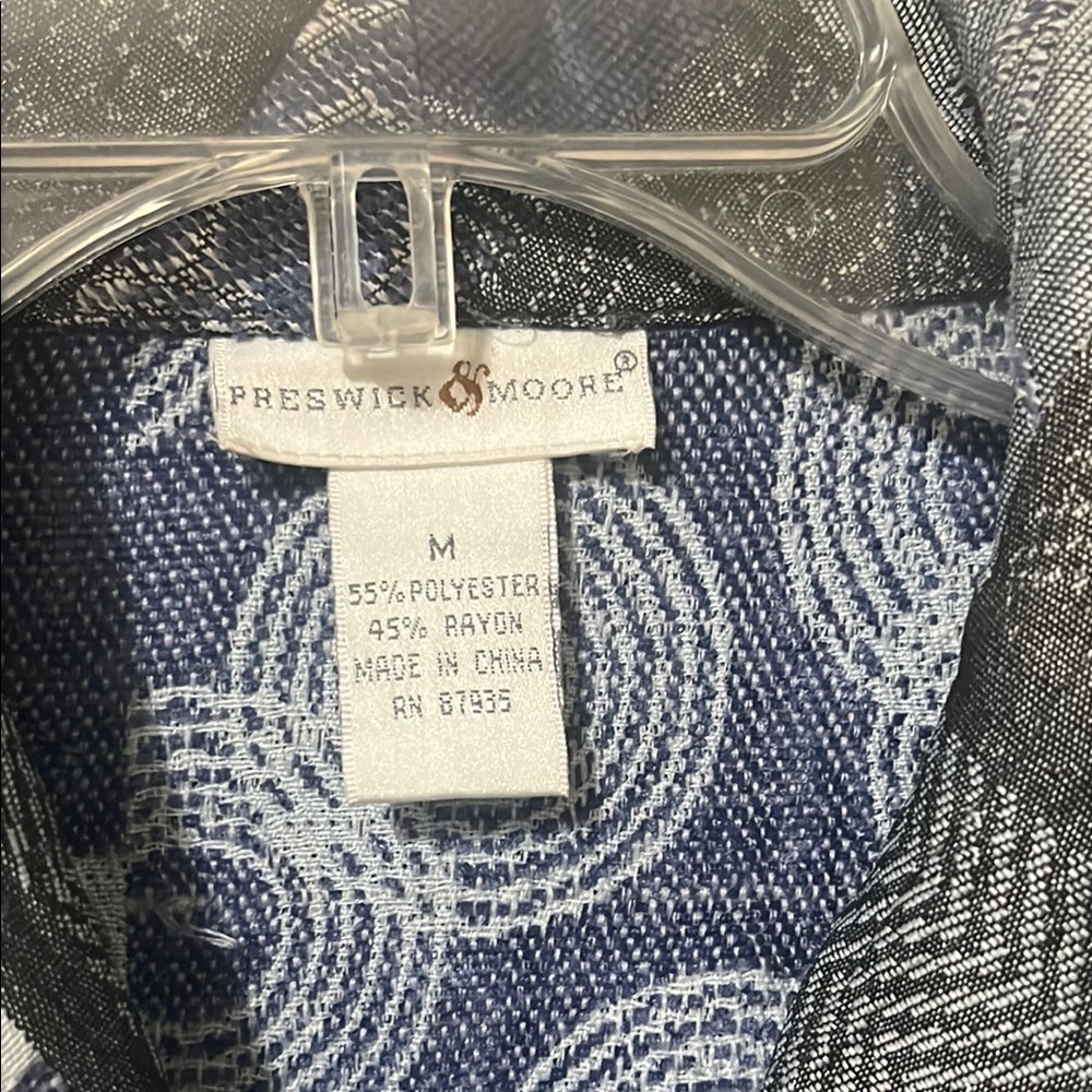 Preswick & Moore Blue Jacket Patchwork Design - image 2